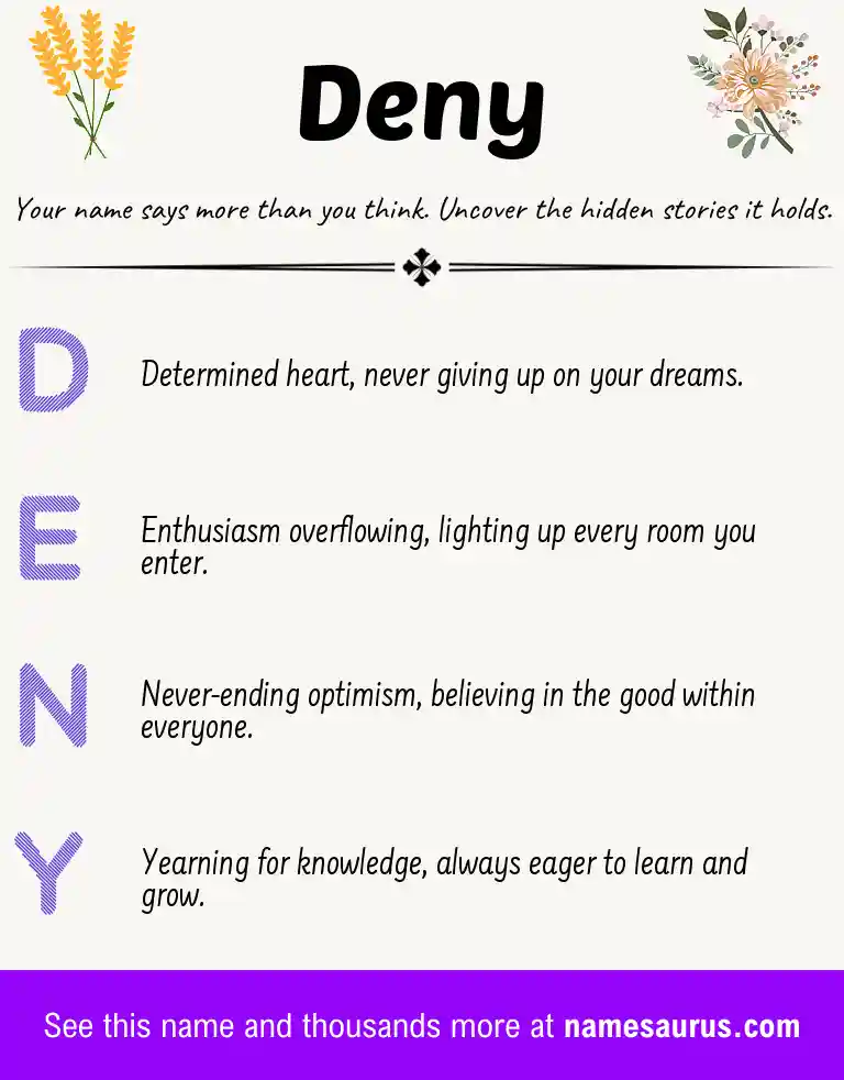 Acrostic poem about Deny.