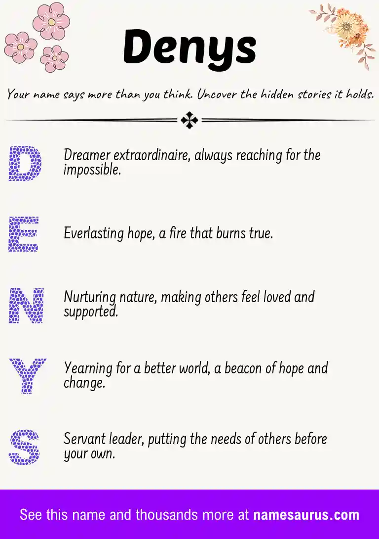 Acrostic poem about Denys.