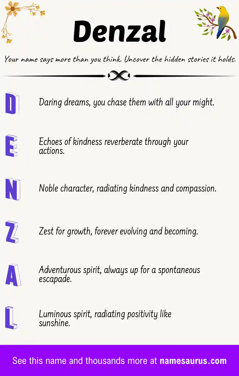 Acrostic poem about Denzal.