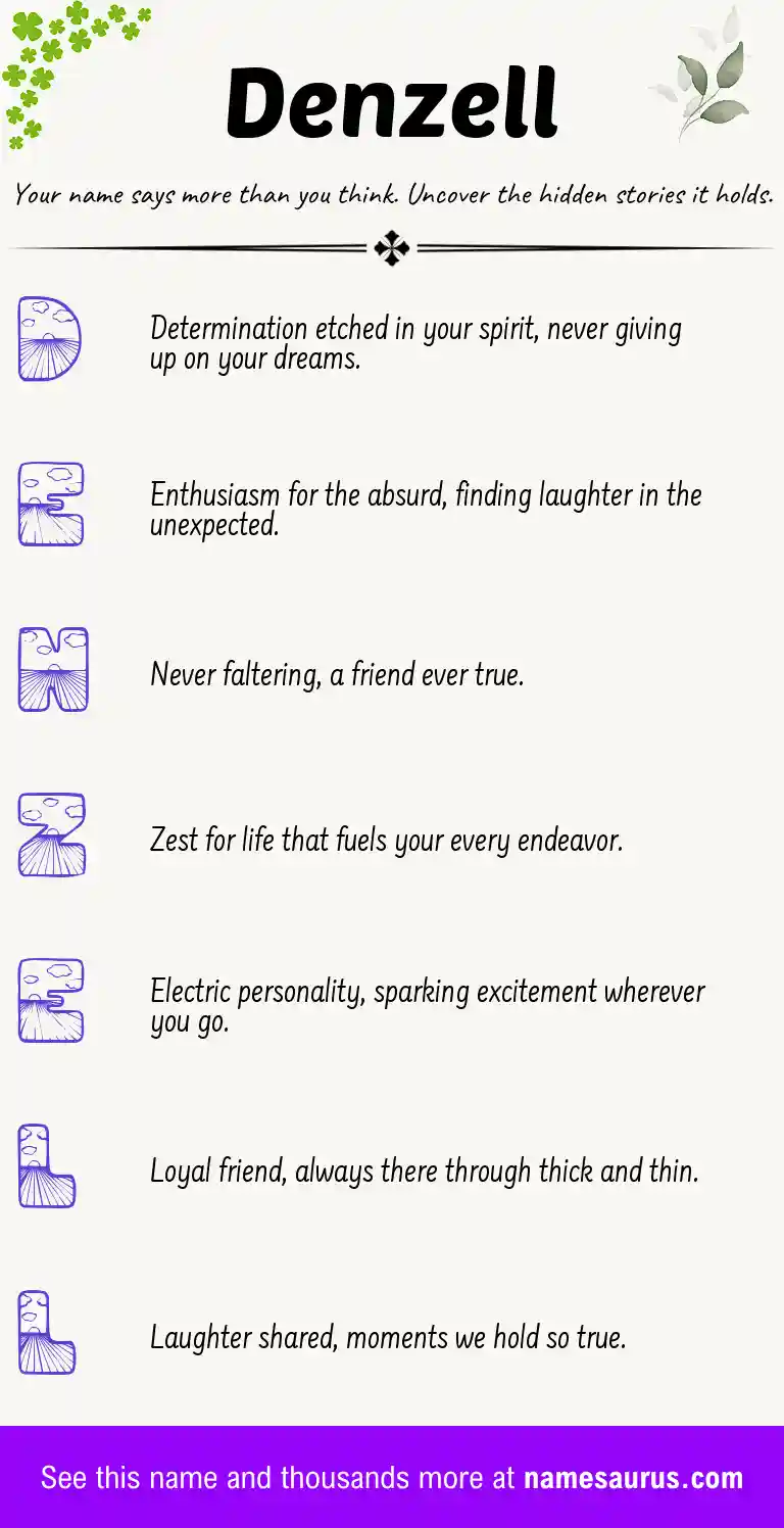 Acrostic poem about Denzell.