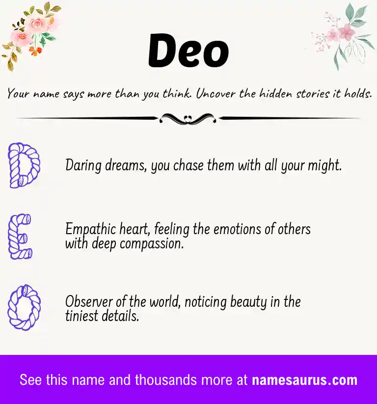 Acrostic poem about Deo.