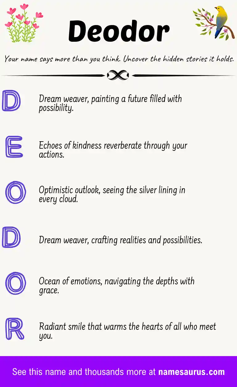 Acrostic poem about Deodor.