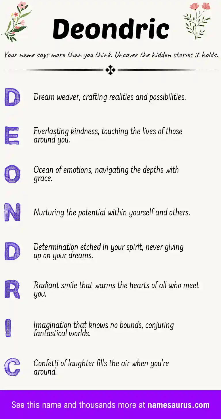 Acrostic poem about Deondric.