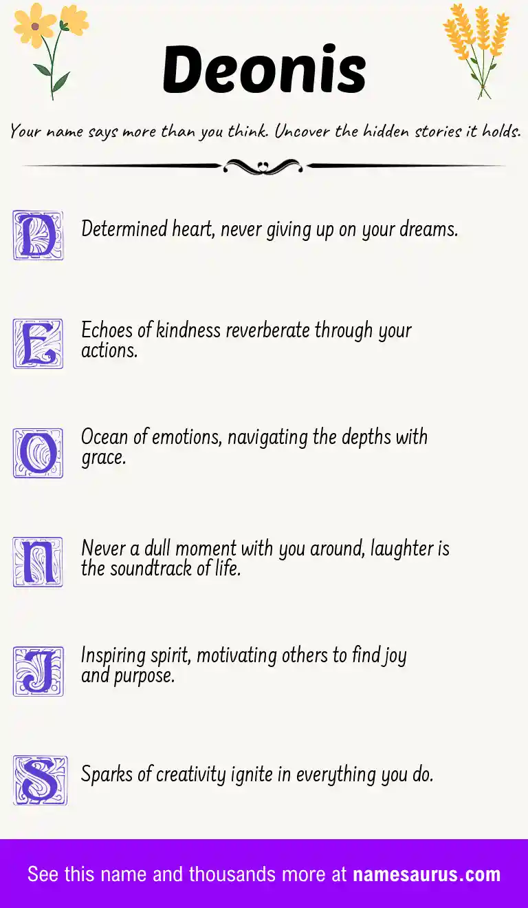 Acrostic poem about Deonis.