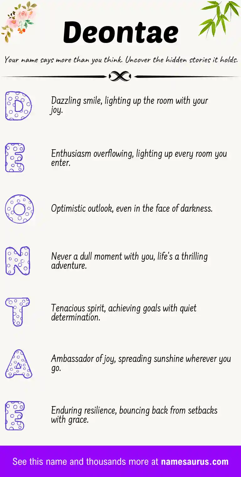Acrostic poem about Deontae.