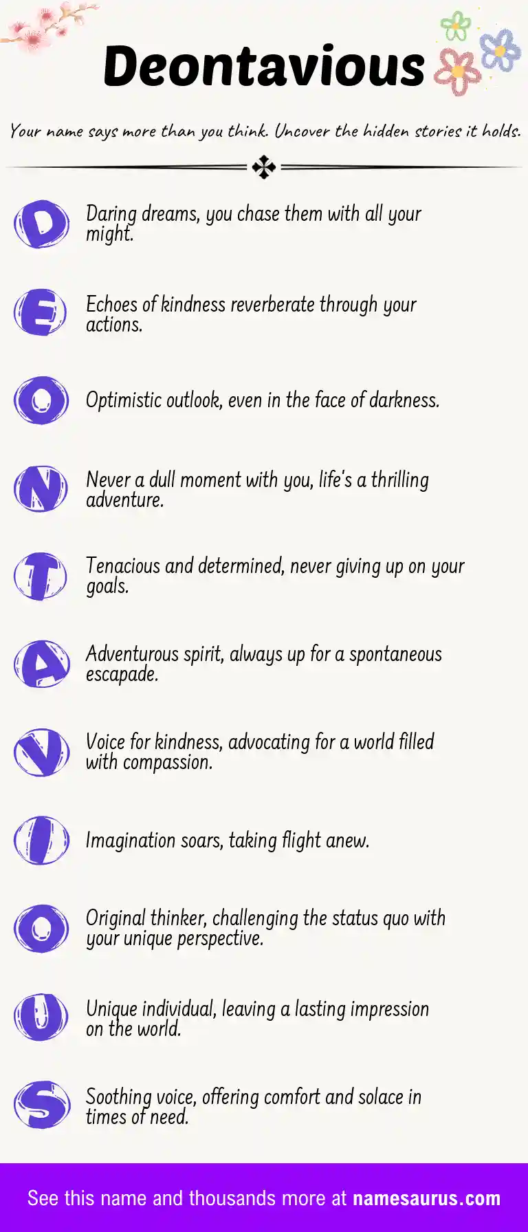 Acrostic poem about Deontavious.