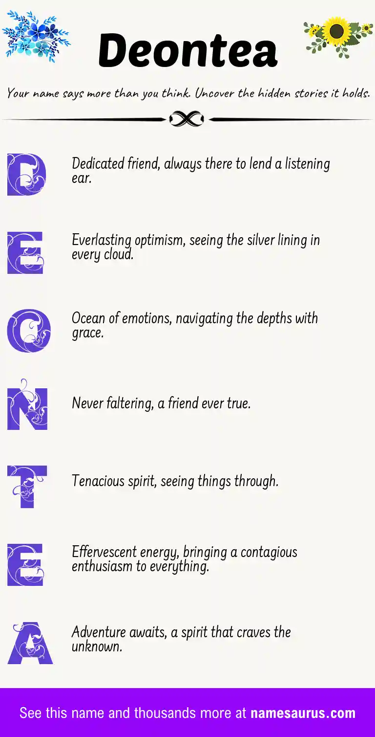 Acrostic poem about Deontea.
