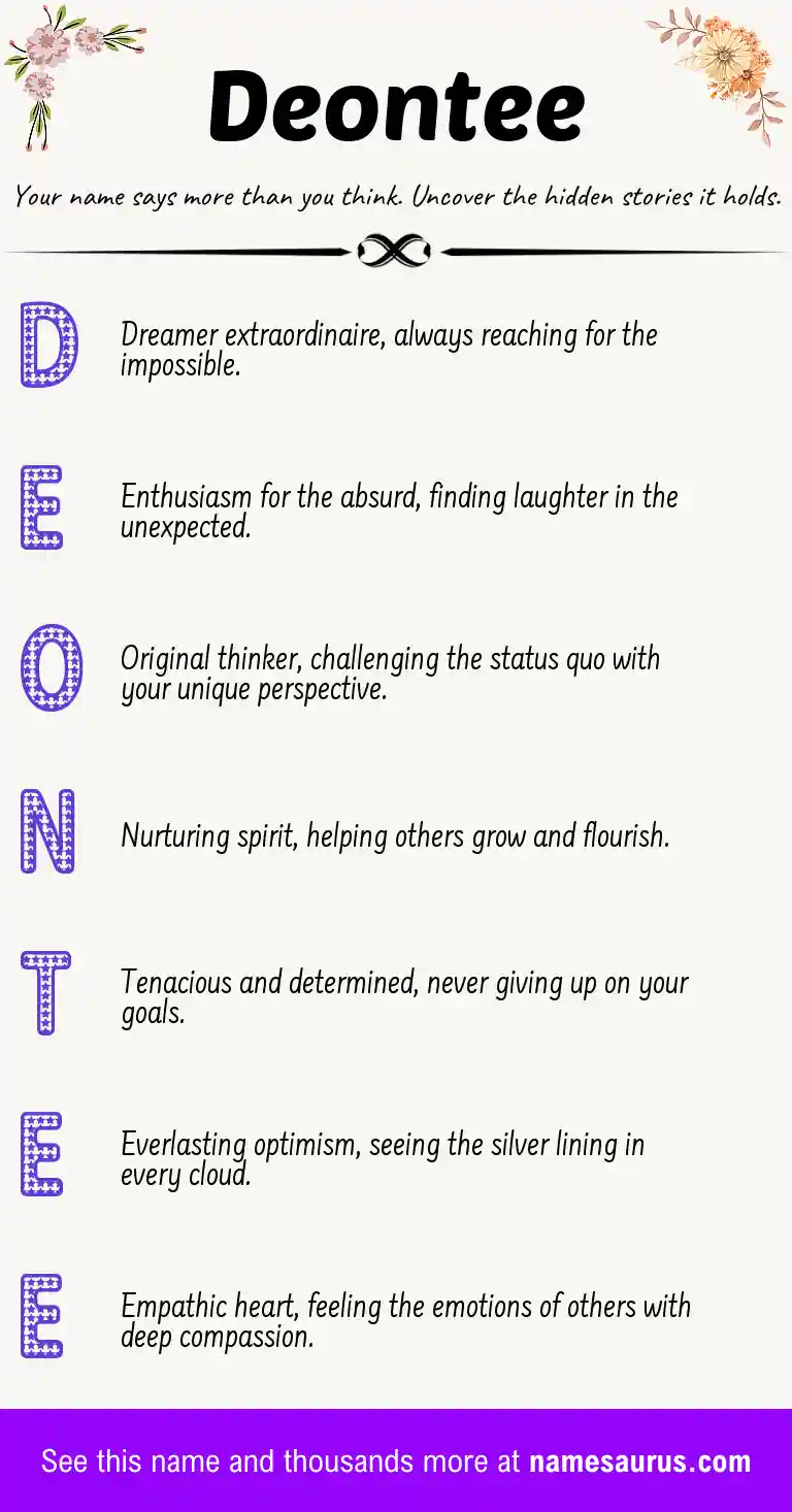 Acrostic poem about Deontee.