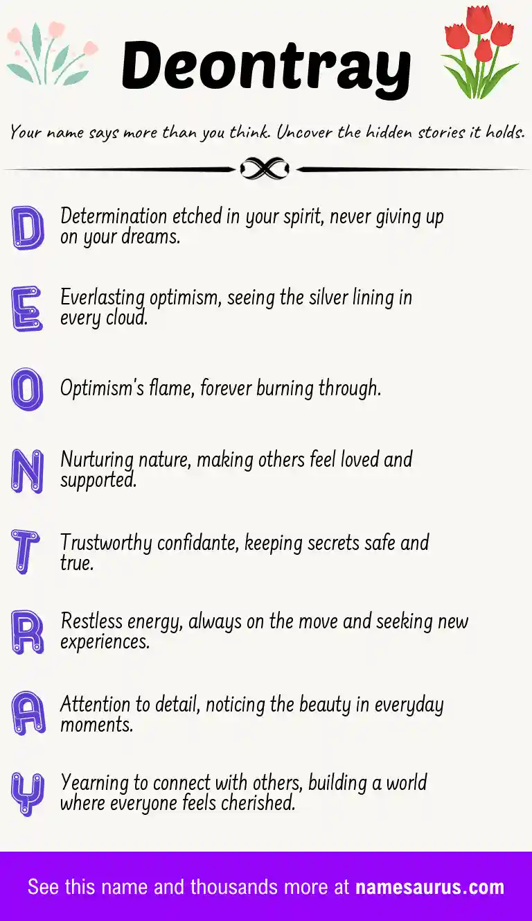 Acrostic poem about Deontray.