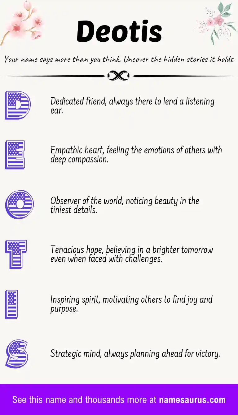 Acrostic poem about Deotis.