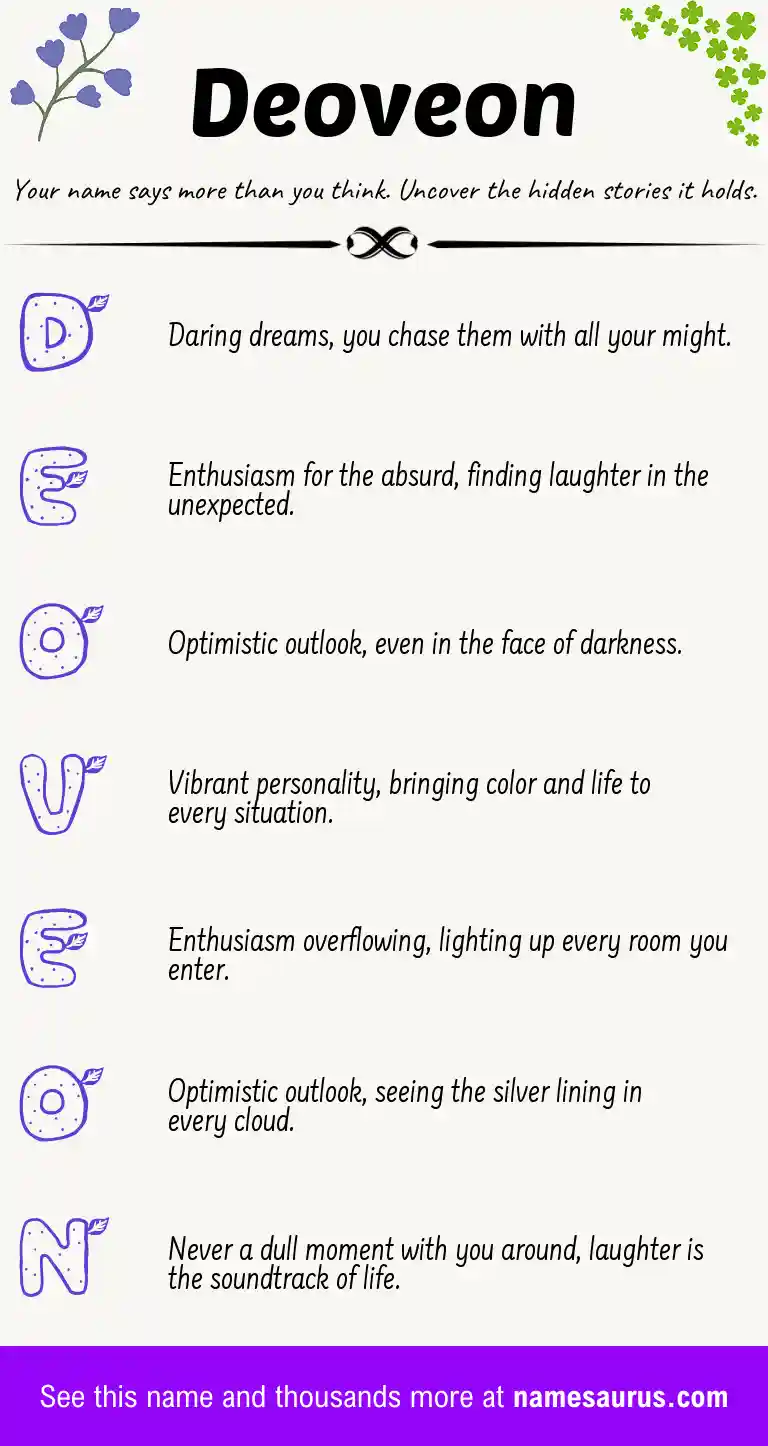 Acrostic poem about Deoveon.
