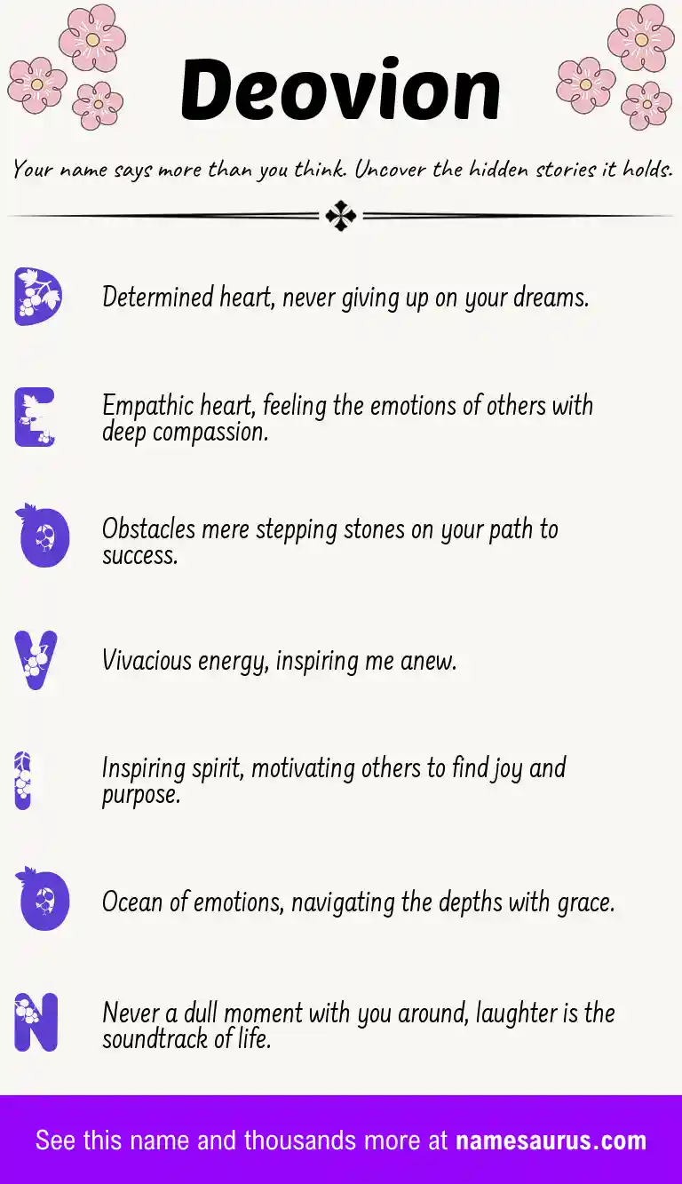 Acrostic poem about Deovion.