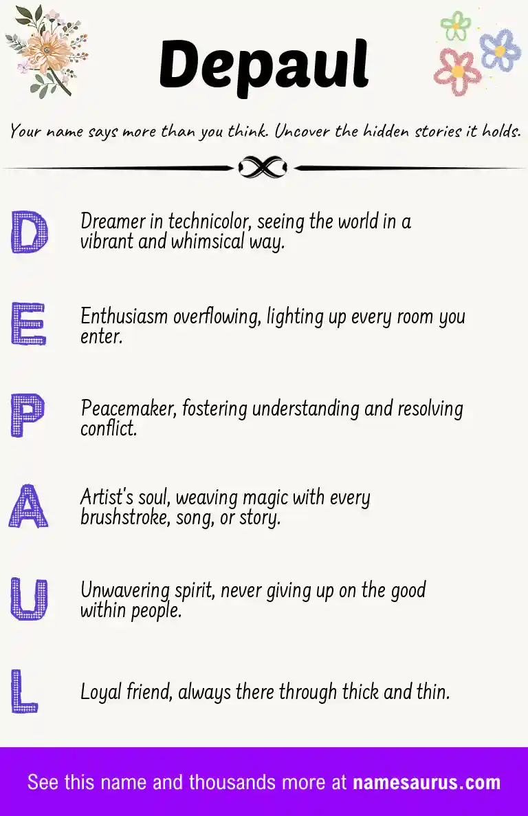 Acrostic poem about Depaul.