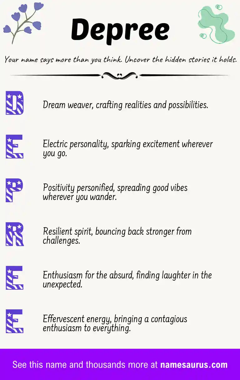 Acrostic poem about Depree.