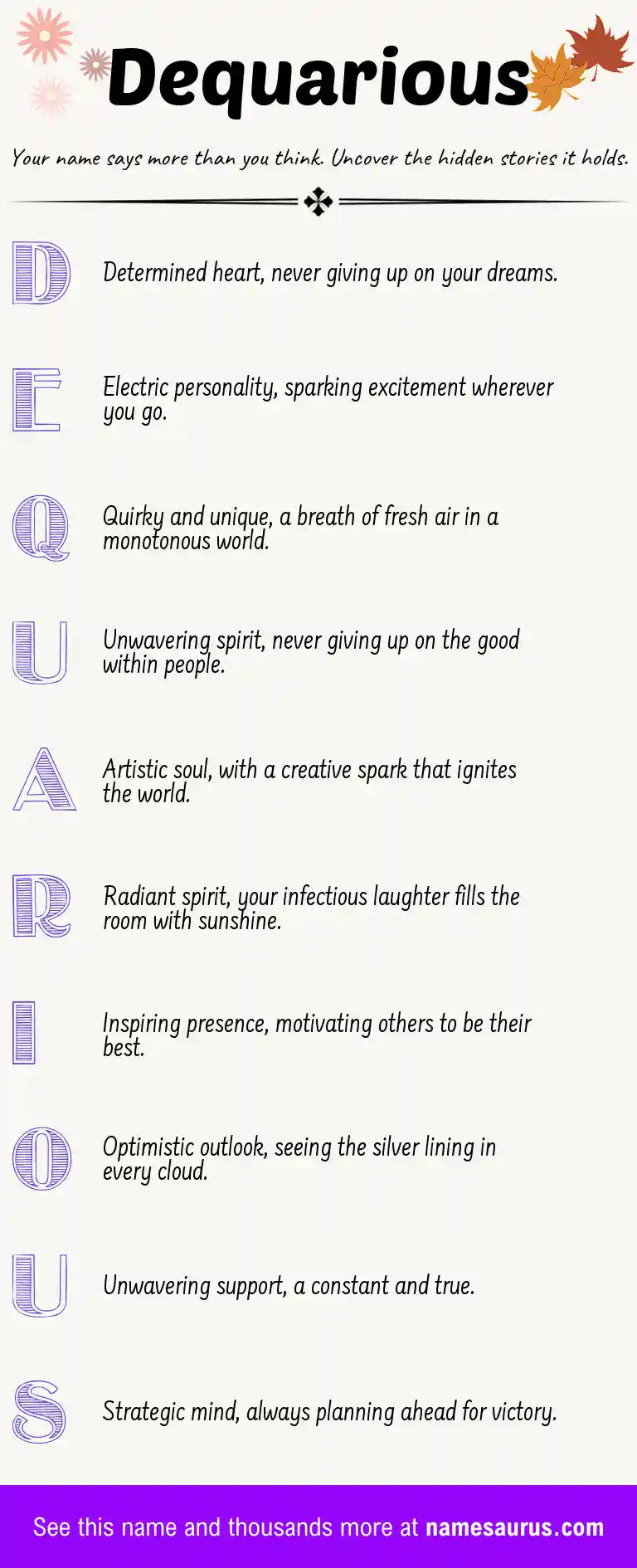 Acrostic poem about Dequarious.