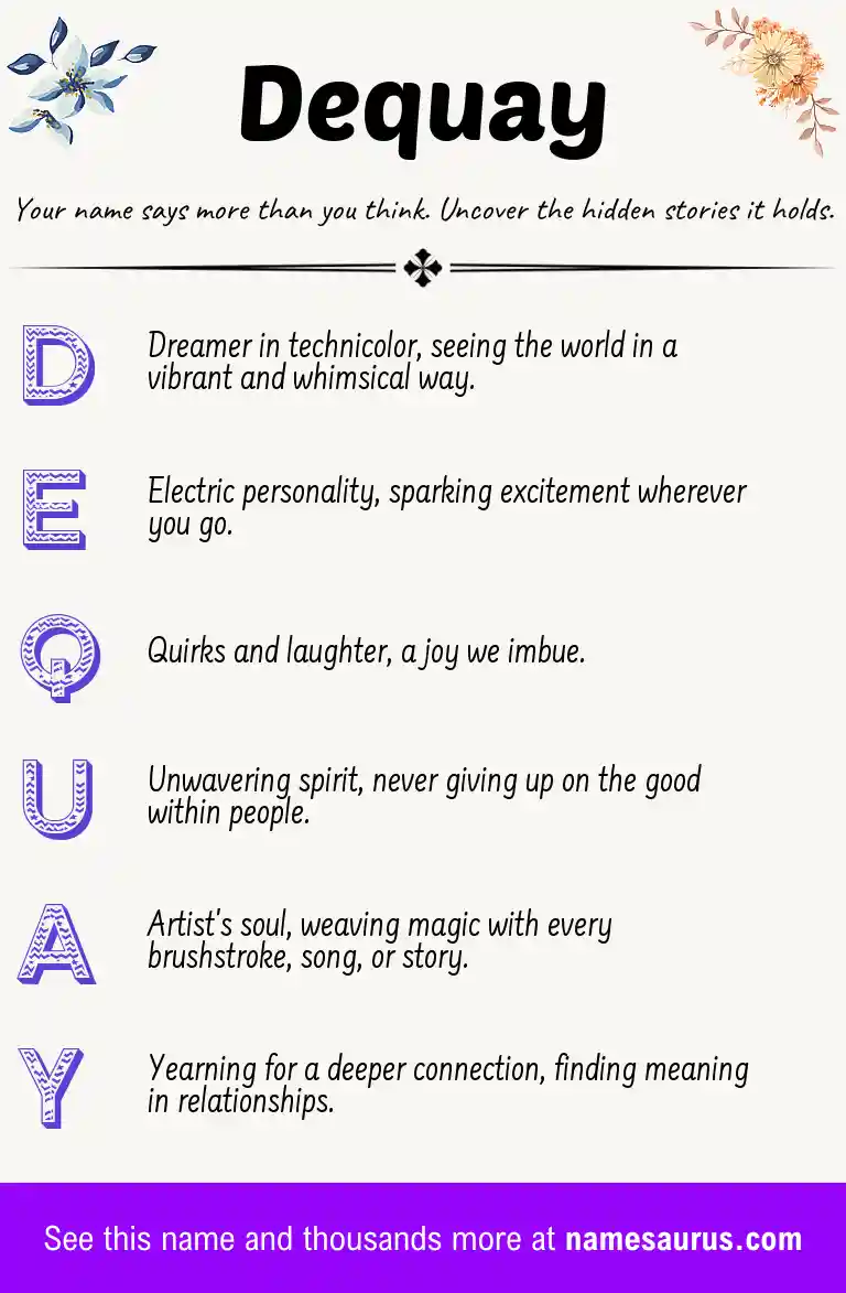 Acrostic poem about Dequay.