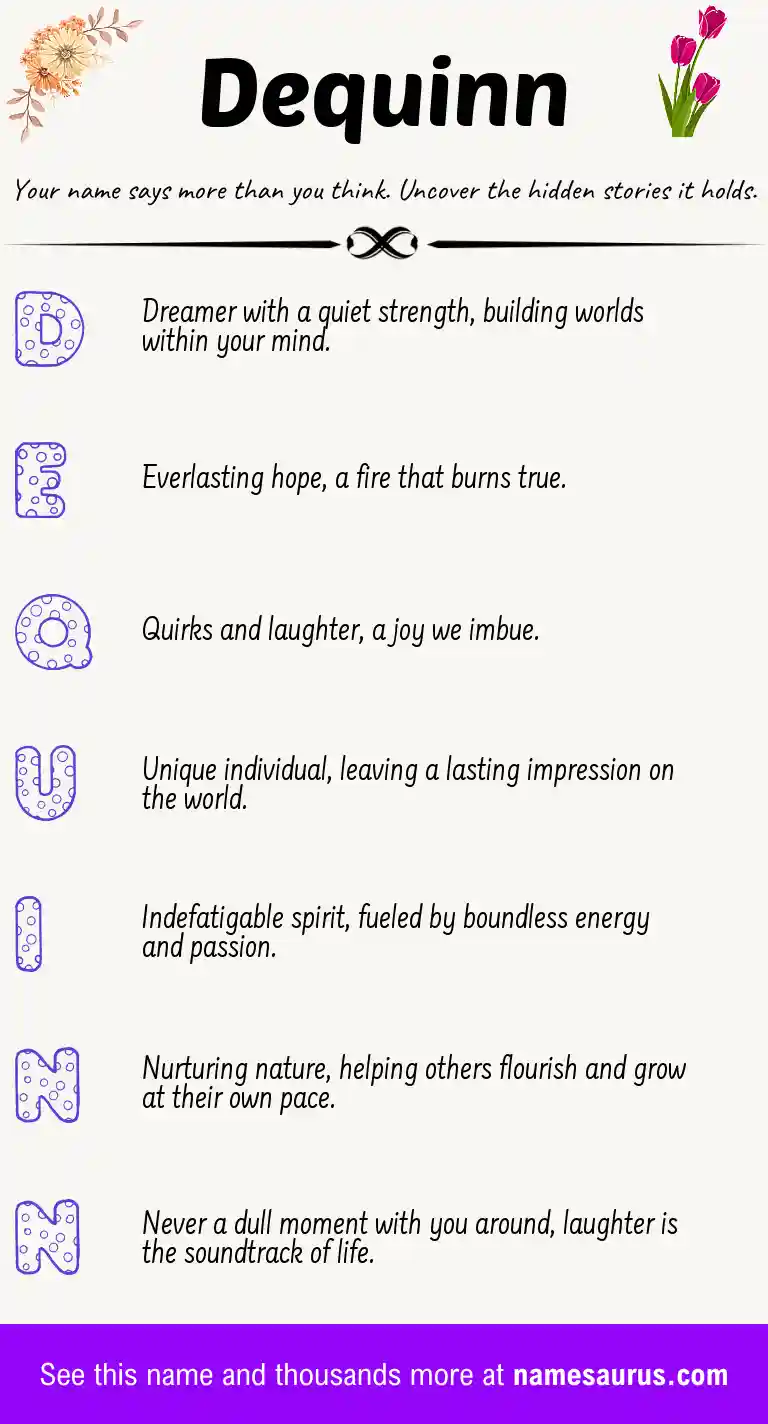 Acrostic poem about Dequinn.