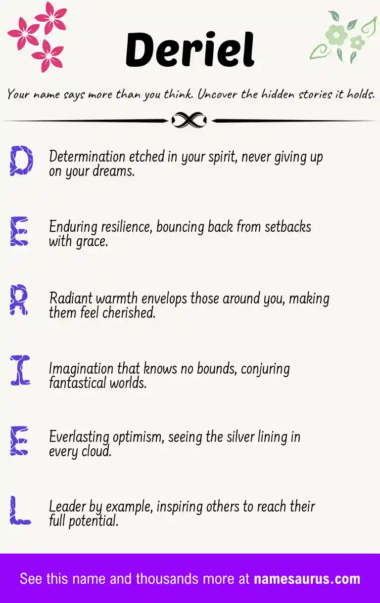 Acrostic poem about Deriel.
