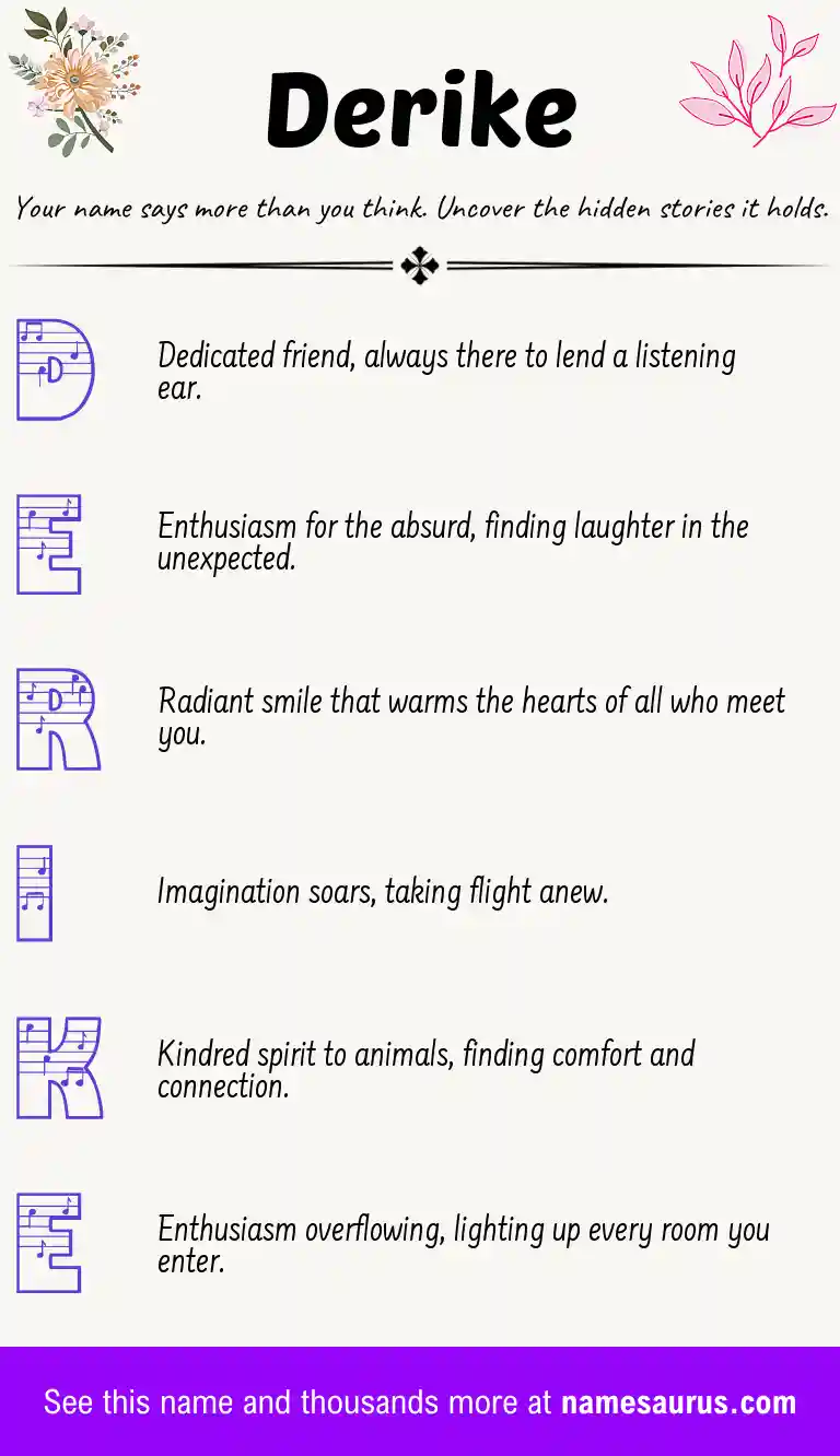 Acrostic poem about Derike.