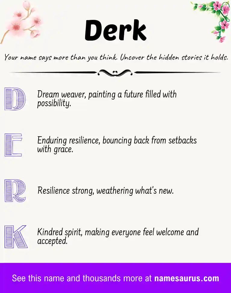 Acrostic poem about Derk.