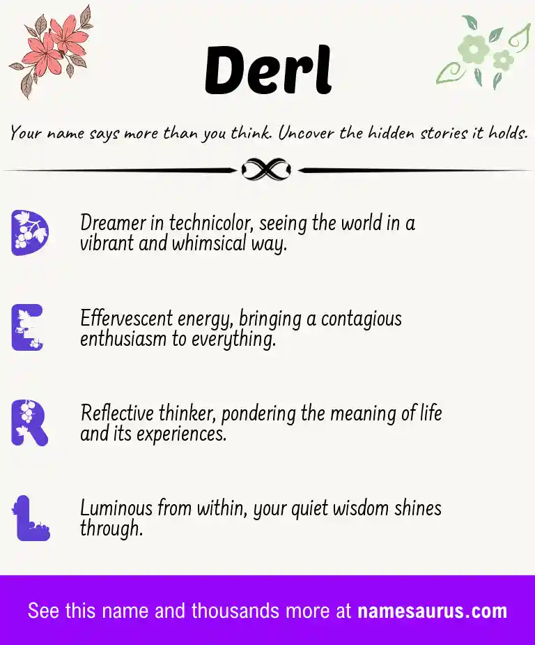 Acrostic poem about Derl.