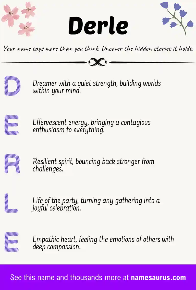 Acrostic poem about Derle.