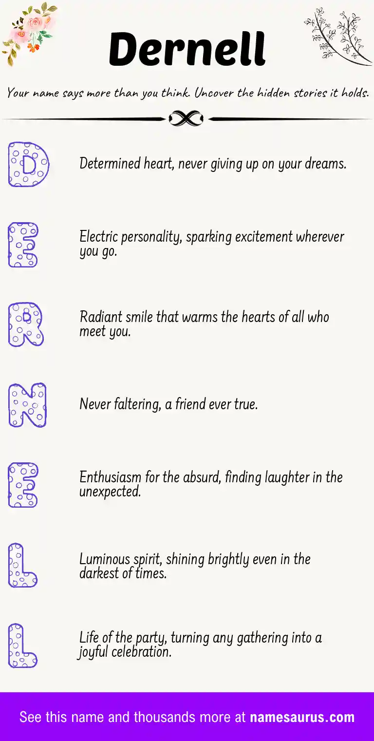 Acrostic poem about Dernell.