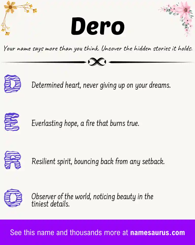 Acrostic poem about Dero.