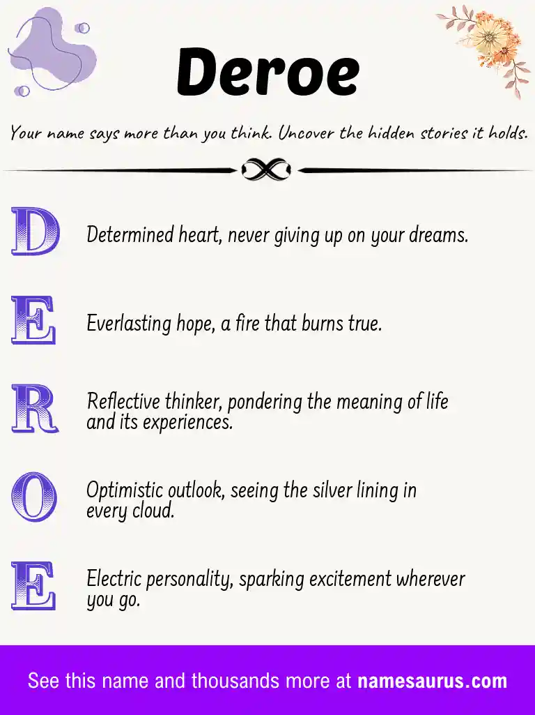 Acrostic poem about Deroe.