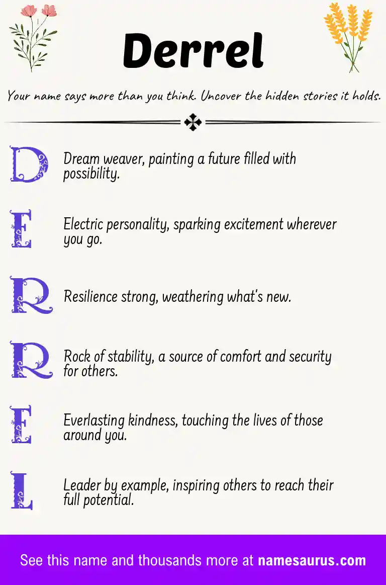 Acrostic poem about Derrel.