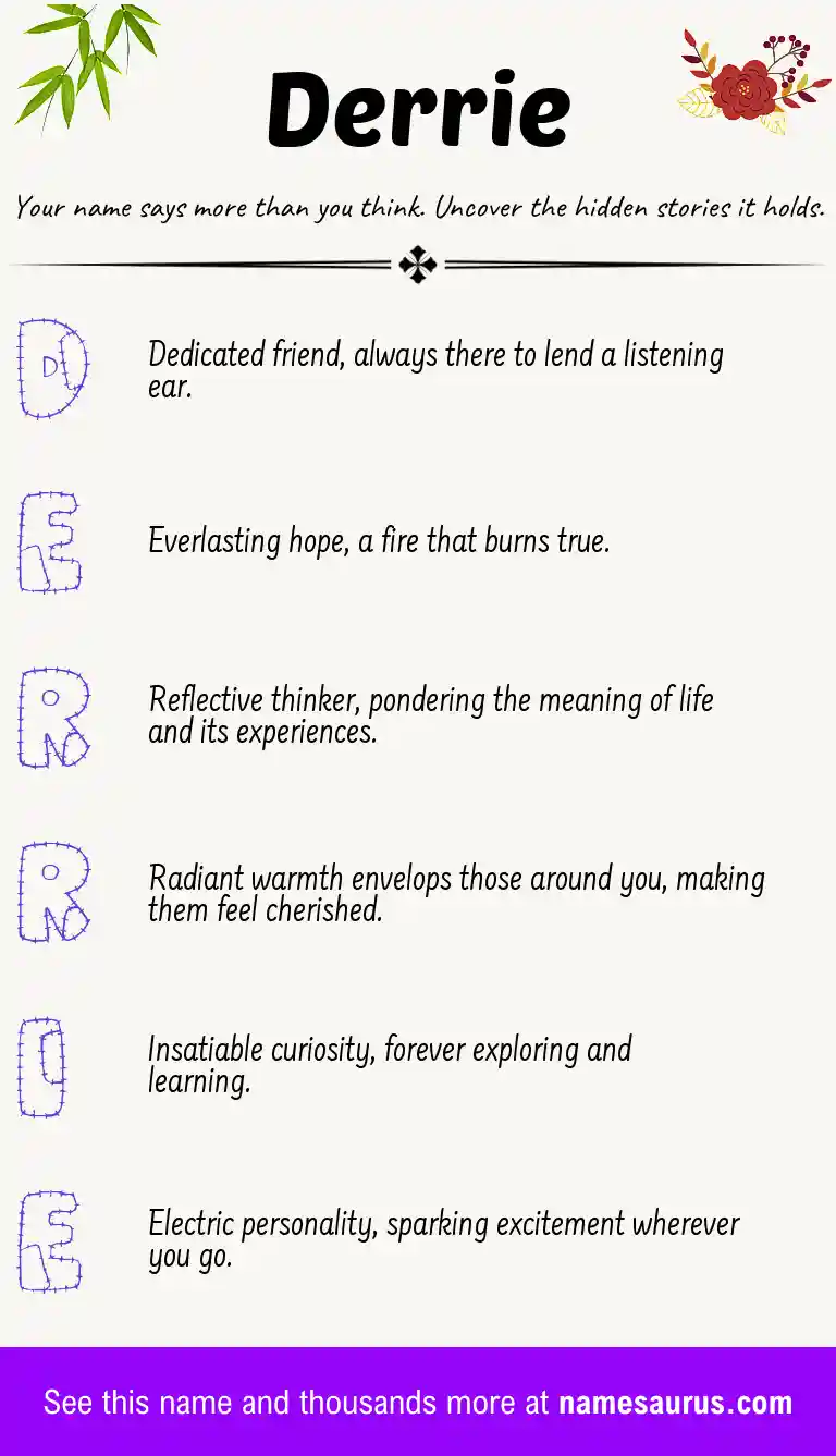 Acrostic poem about Derrie.