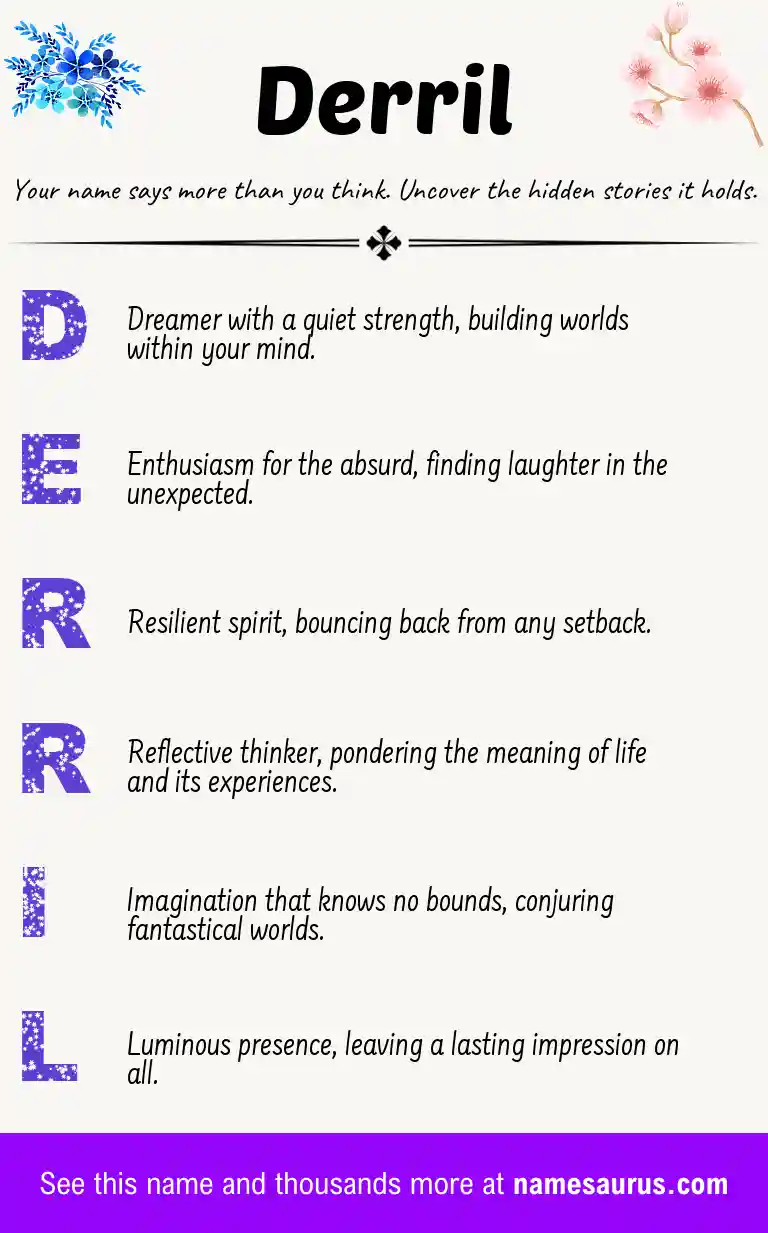 Acrostic poem about Derril.