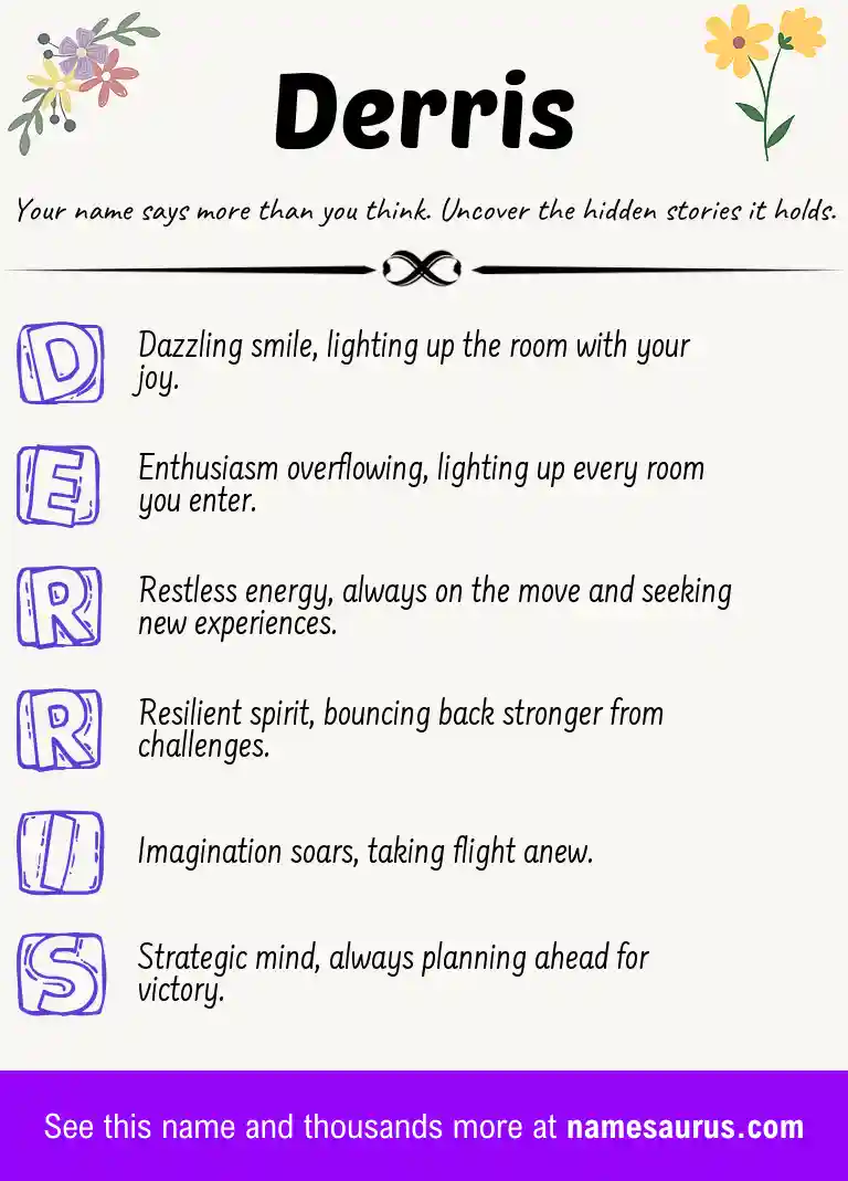 Acrostic poem about Derris.