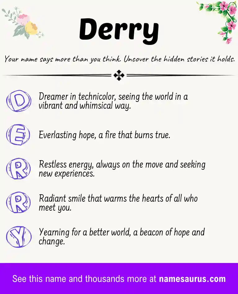 Acrostic poem about Derry.