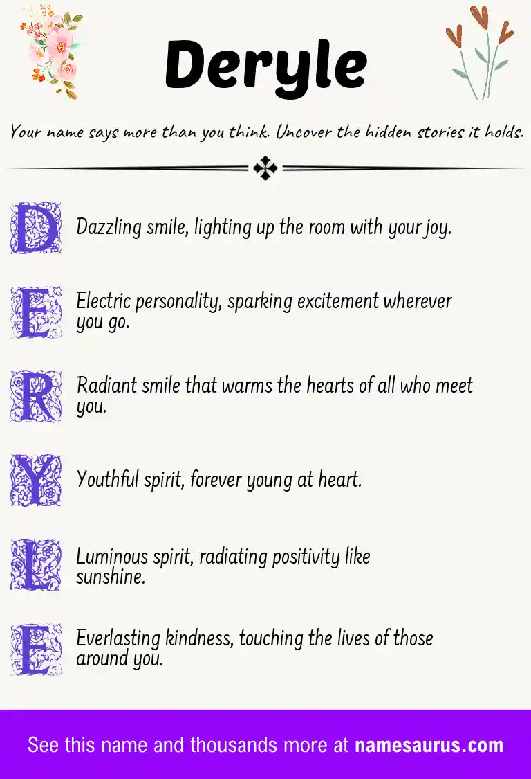 Acrostic poem about Deryle.