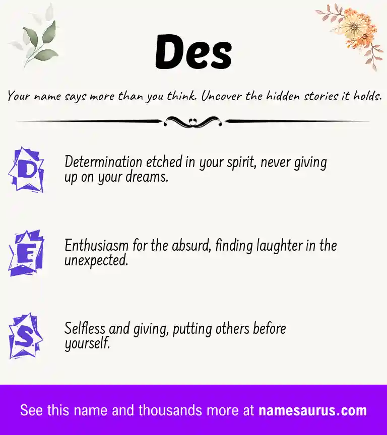 Acrostic poem about Des.