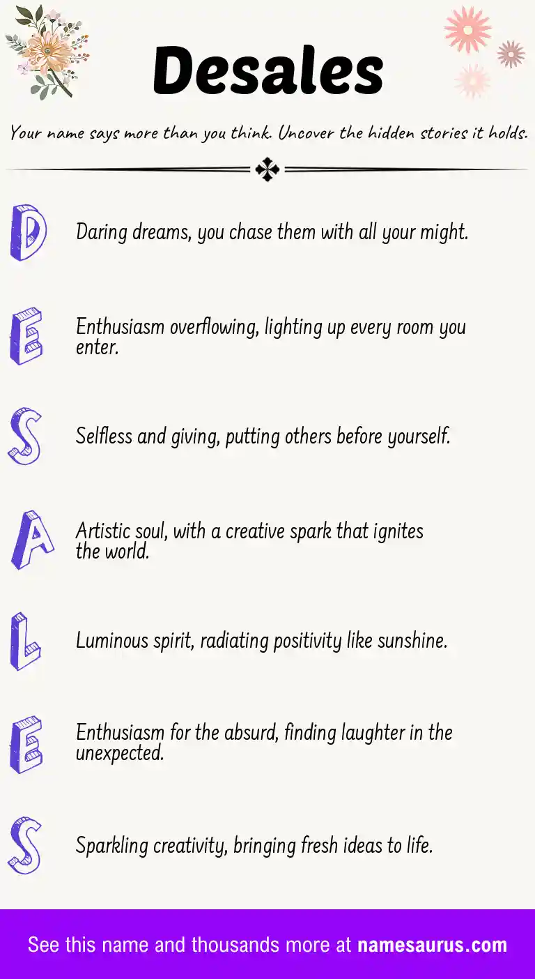 Acrostic poem about Desales.