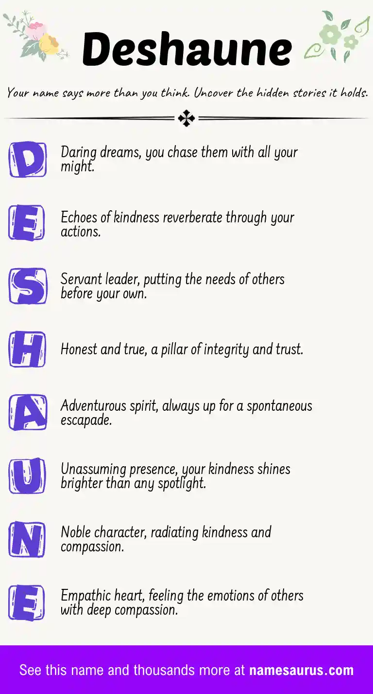 Acrostic poem about Deshaune.