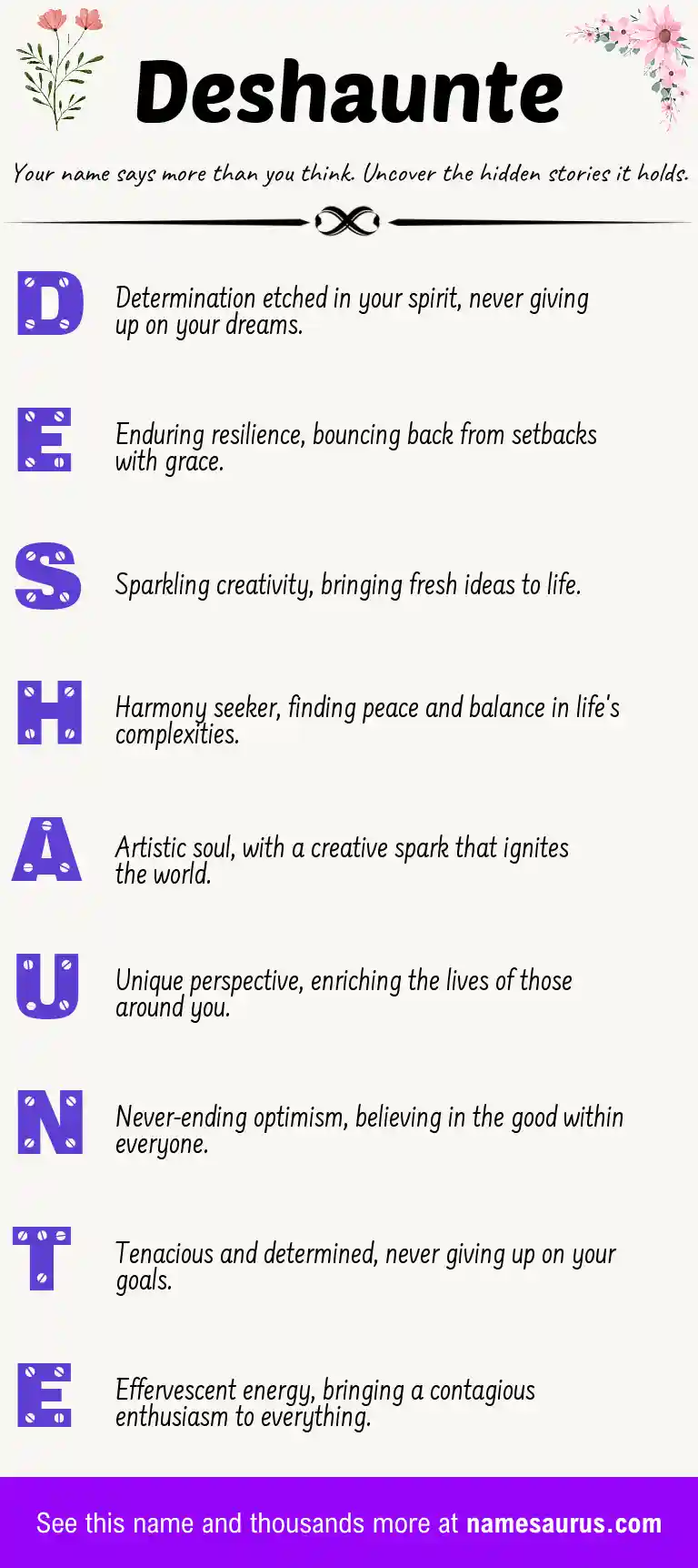 Acrostic poem about Deshaunte.
