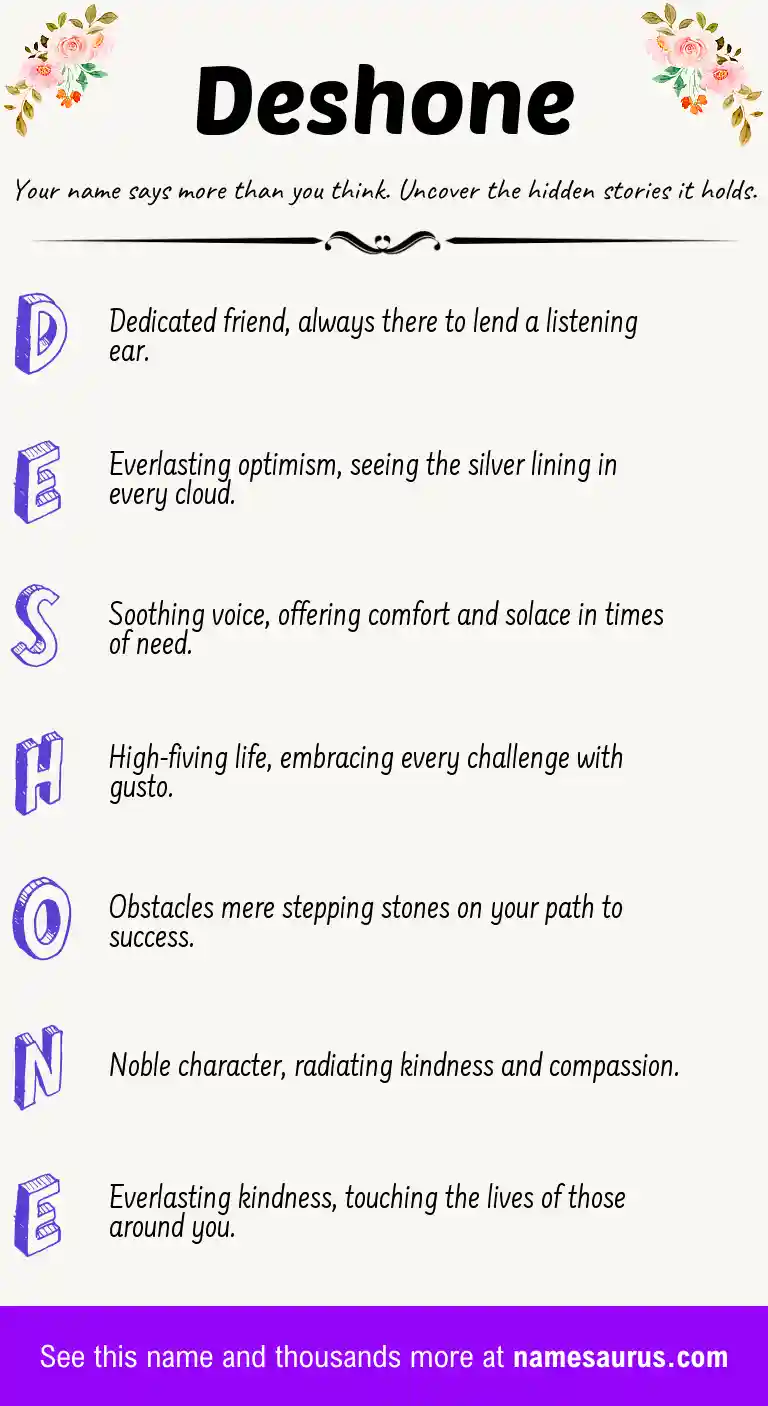Acrostic poem about Deshone.