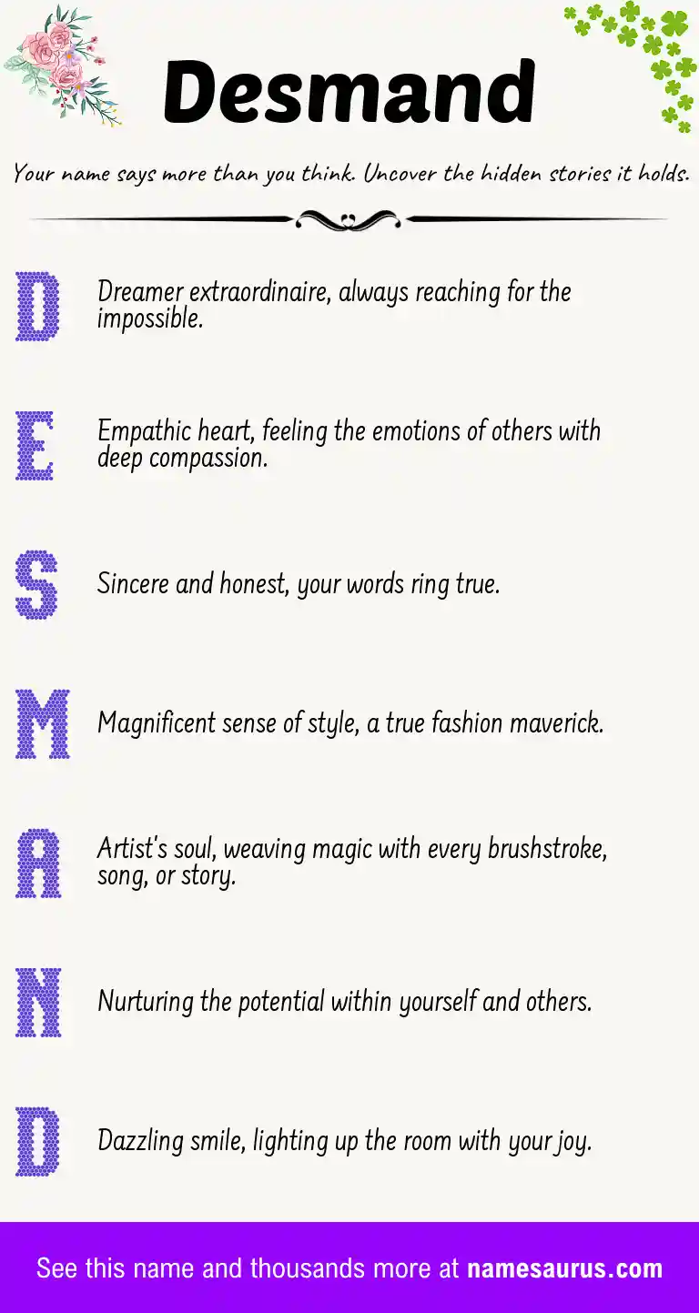 Acrostic poem about Desmand.