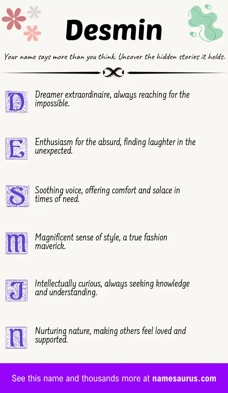 Acrostic poem about Desmin.
