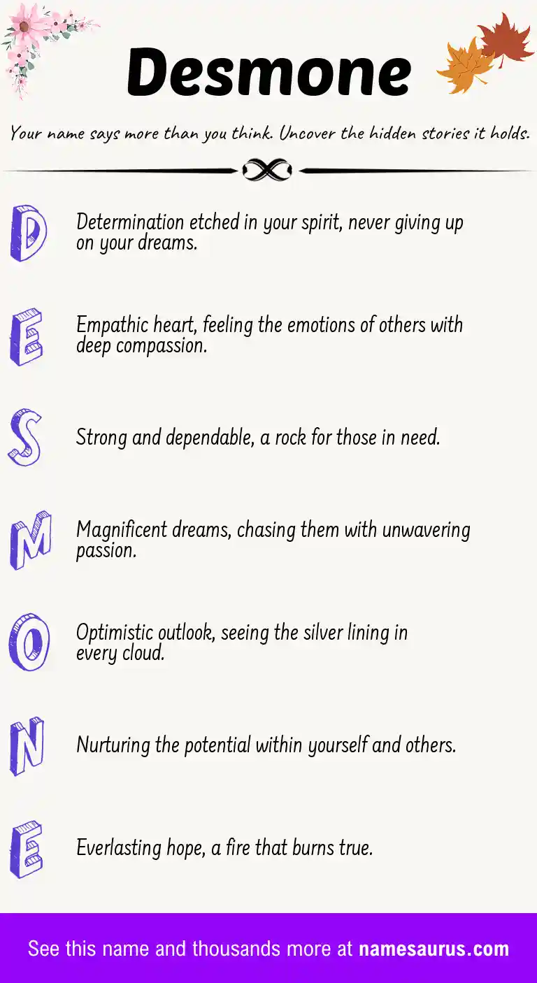 Acrostic poem about Desmone.