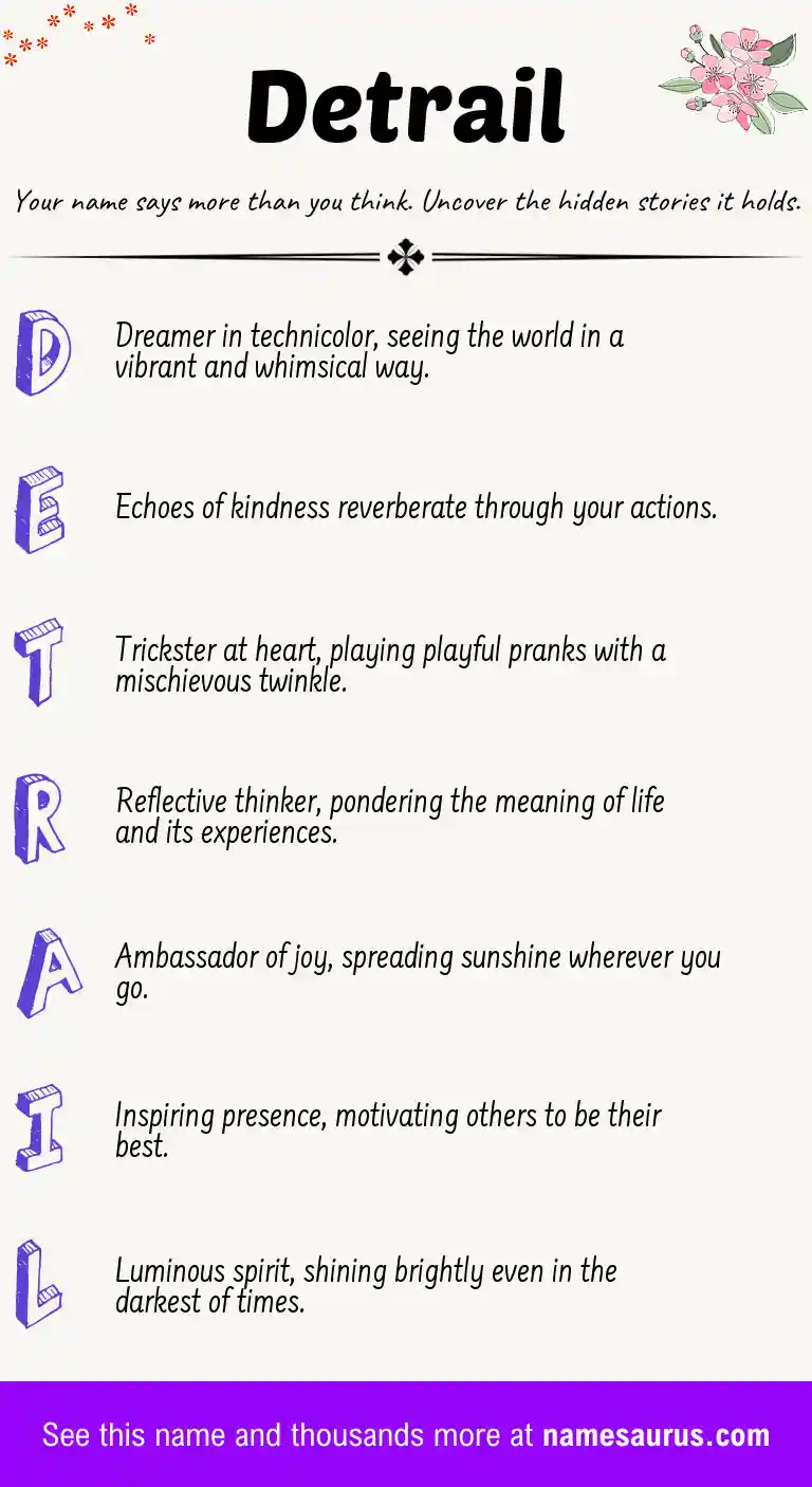 Acrostic poem about Detrail.