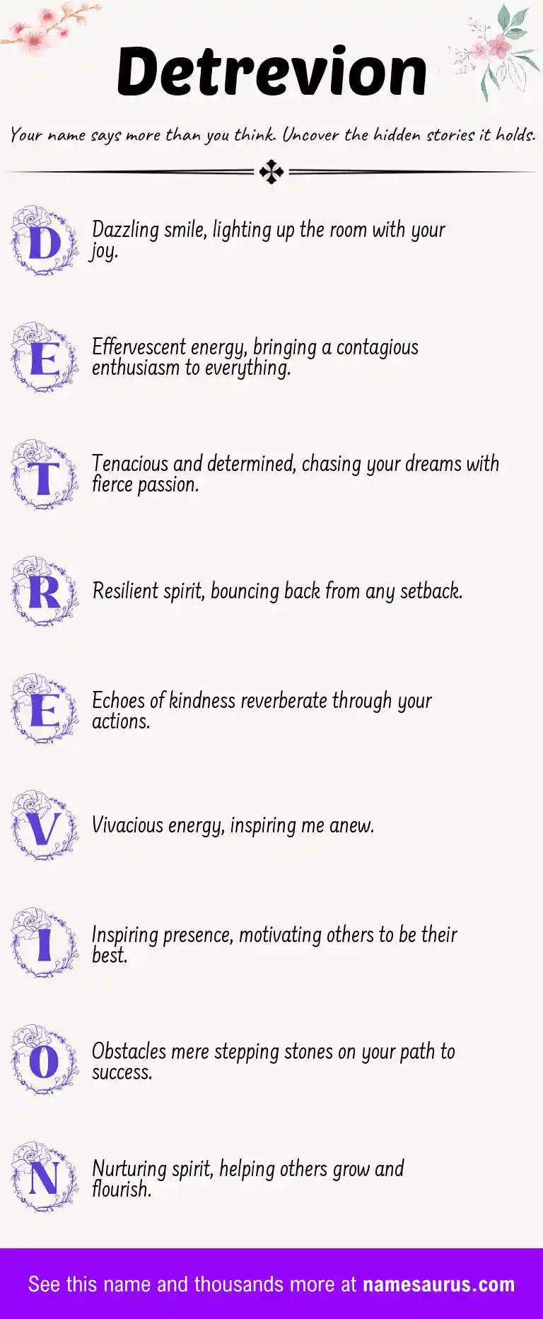 Acrostic poem about Detrevion.
