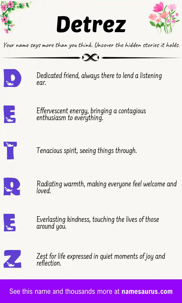 Acrostic poem about Detrez.