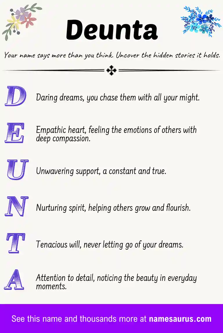 Acrostic poem about Deunta.
