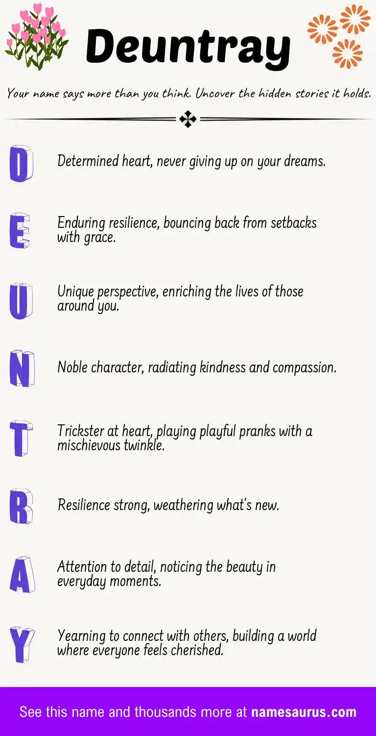 Acrostic poem about Deuntray.