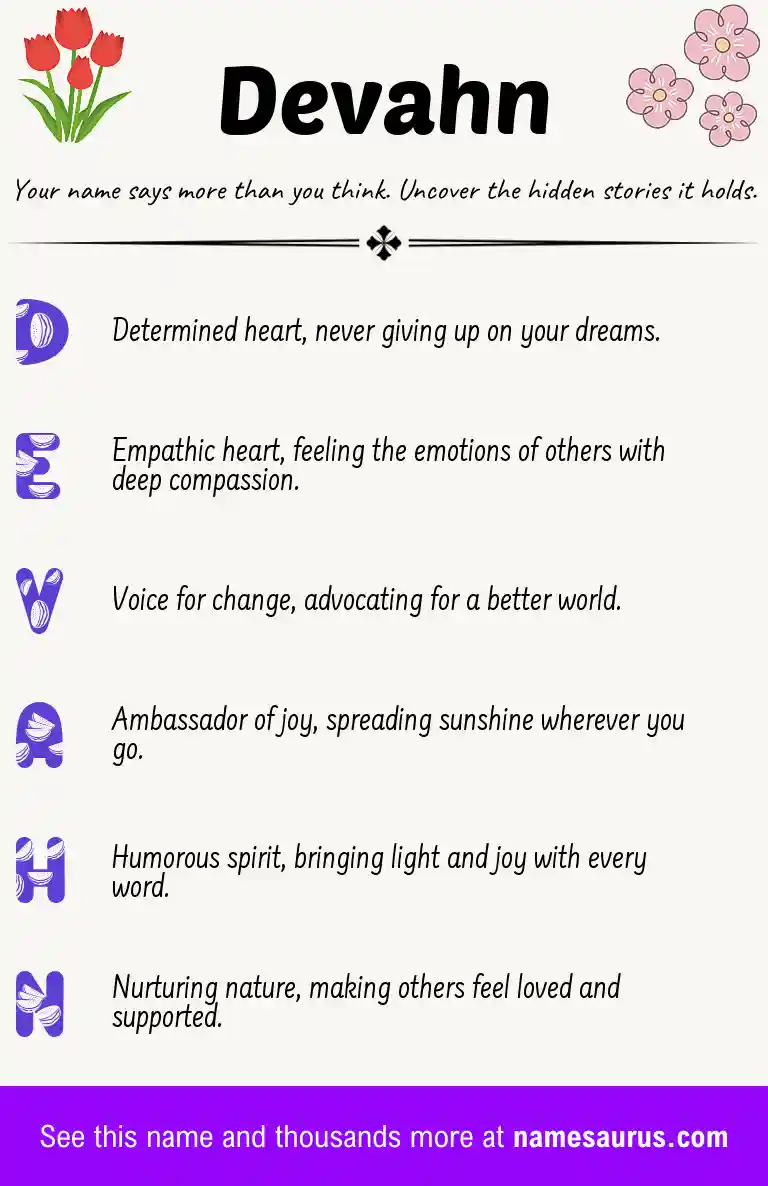 Acrostic poem about Devahn.