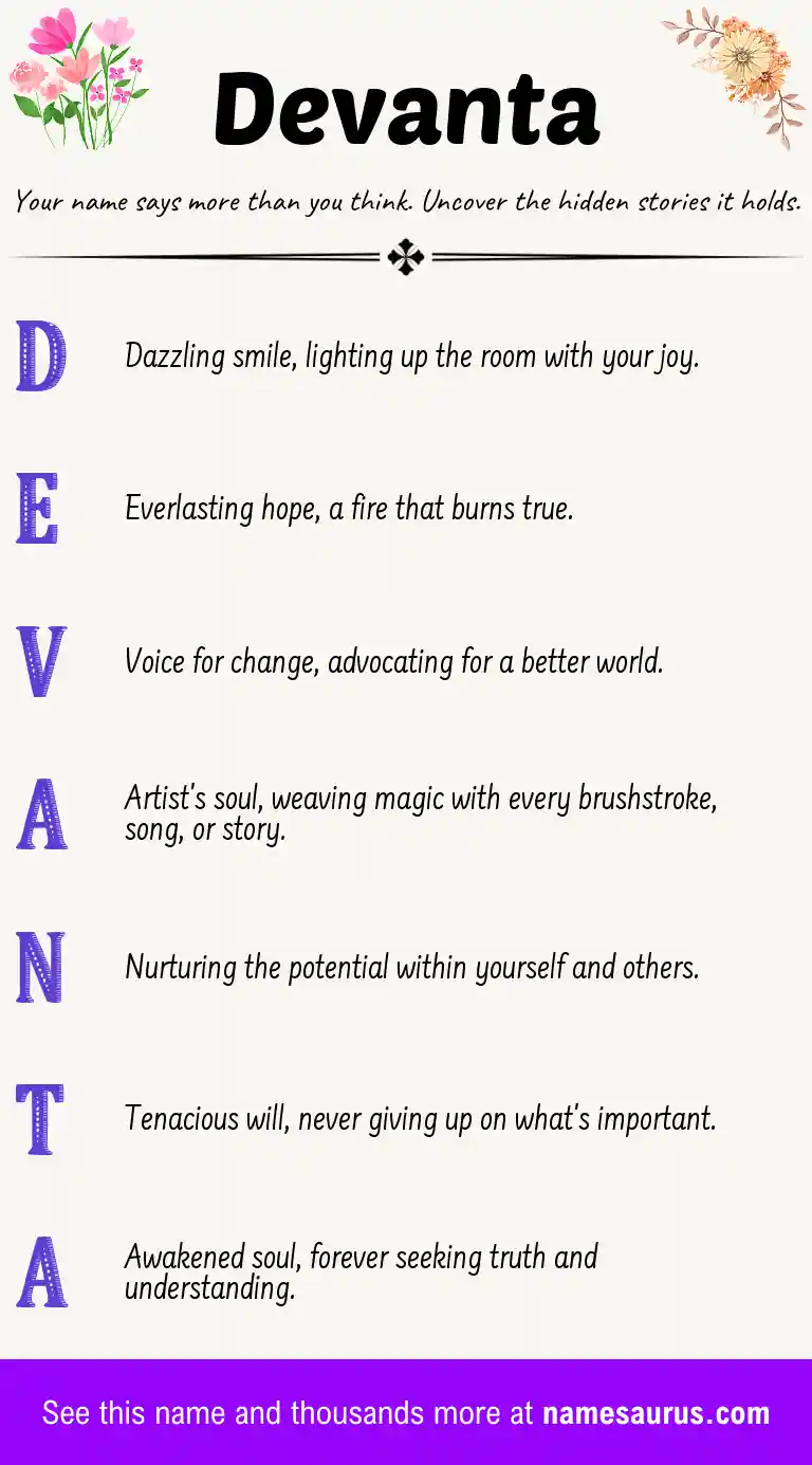 Acrostic poem about Devanta.